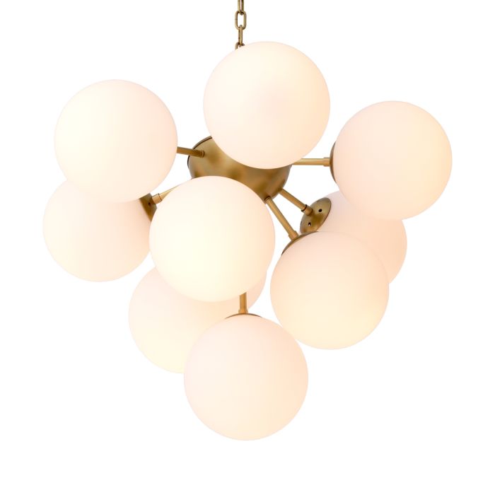 Lustre doré en verre blanc | Eichholtz Icaro