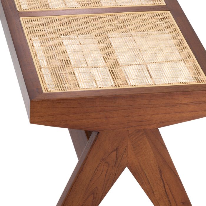 Banc en rotin et en bois marron | Eichholtz Arnaud