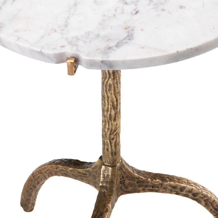 Table d'appoint dorée en marbre blanc | Eichholtz Cortina