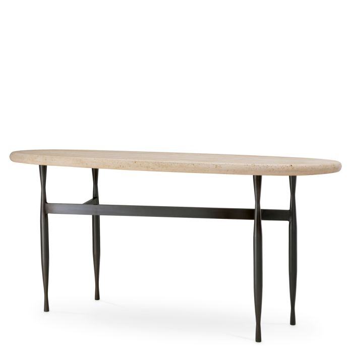 Console en bronze et travertin | Eichholtz Palermo