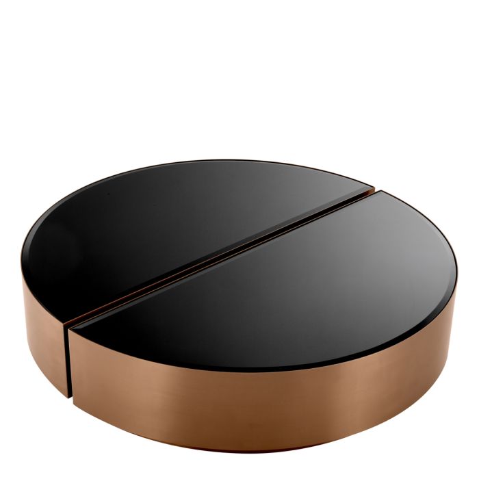 Table basse cuivrée en verre noir (lot de 2) | Eichholtz Astra