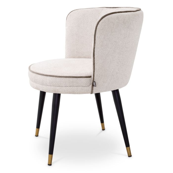 Chaise de salle à manger en tissu blanc cassé | Eichholtz Grenada