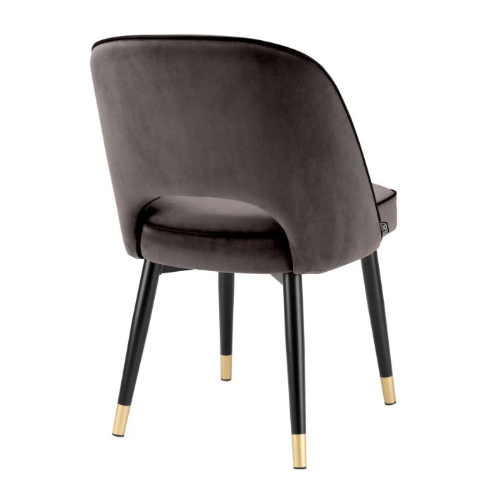 Chaise de salle à manger en velours gris (lot de 2) | Eichholtz Cliff