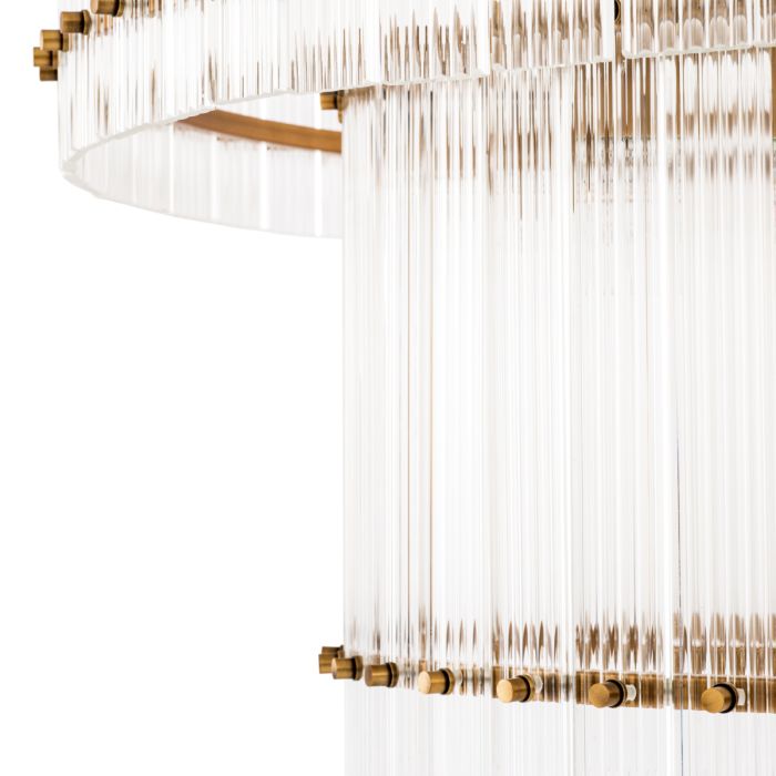 Lustre doré en verre transparent | Eichholtz Ruby L