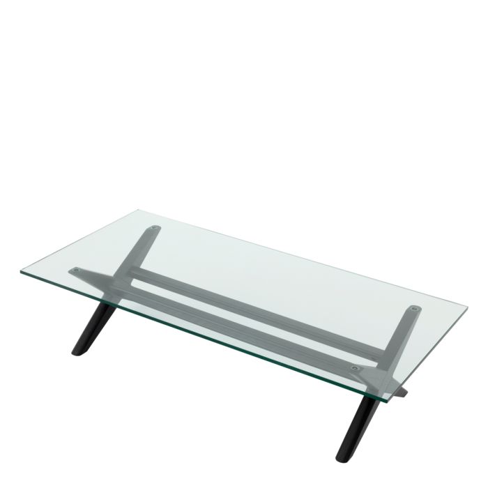 Table basse en bois noir et verre transparent | Eichholtz Maynor