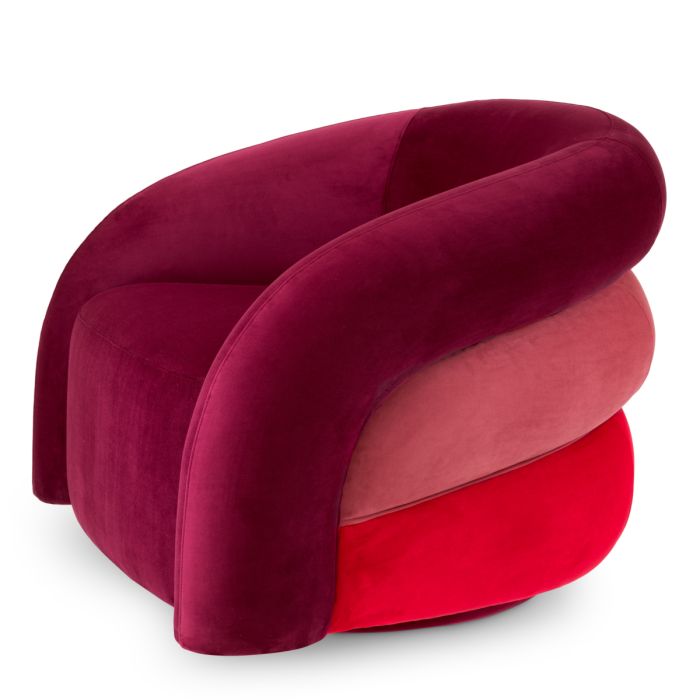 Fauteuil en velours rouge | Eichholtz Novelle