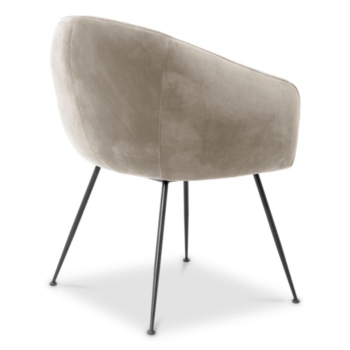 Chaise de salle à manger en velours greige | Eichholtz Elbury