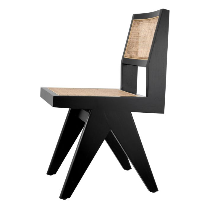 Chaise de salle à manger noire en rotin | Eichholtz Niclas