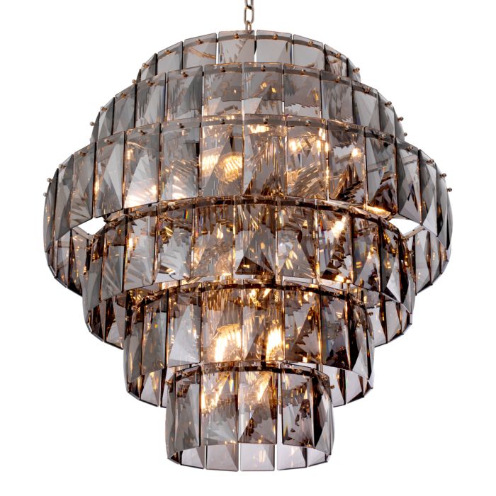 Lustre nickelé en verre fumé | Eichholtz Amazone L