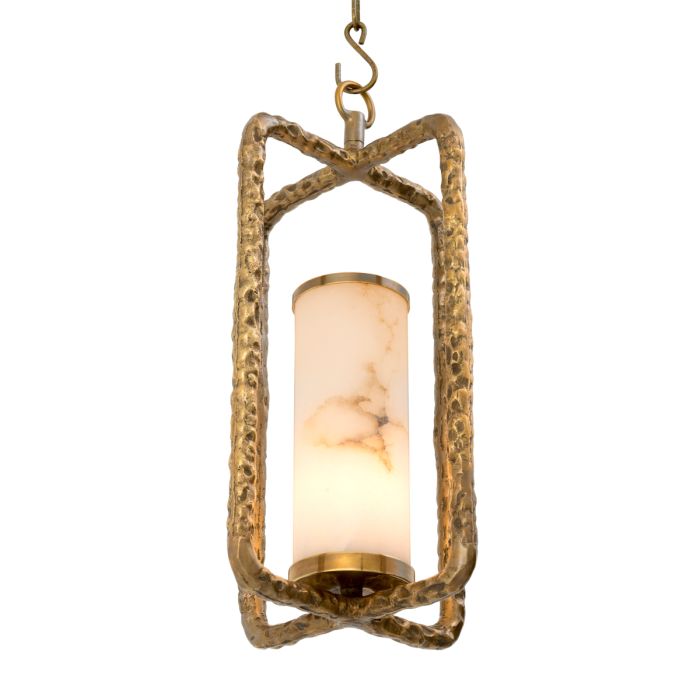 Lustre en laiton martelé et albâtre | Eichholtz San Lorenzo