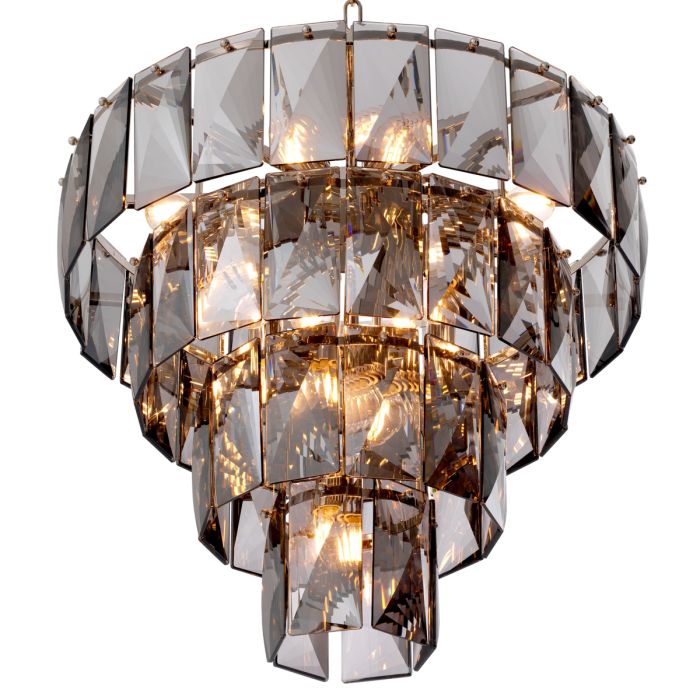 Lustre nickelé en verre fumé | Eichholtz Amazone S