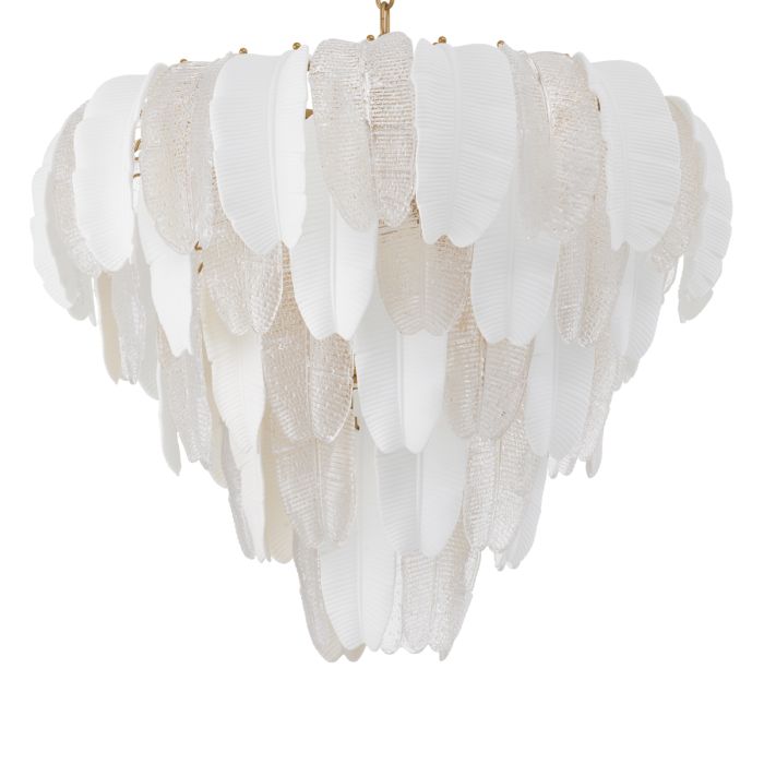 Lustre en verre et céramique blanche | Eichholtz Lucia L