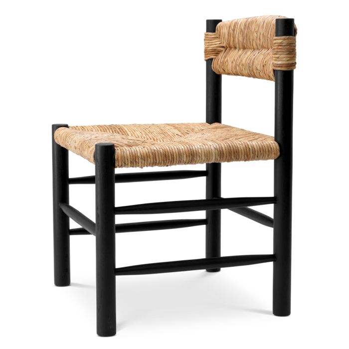 Chaise de salle à manger noire en rotin | Eichholtz Cosby