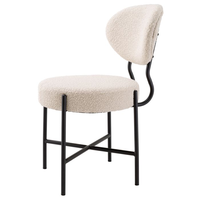 Chaise de salle à manger bouclé crème (lot de 2) | Eichholtz Vicq