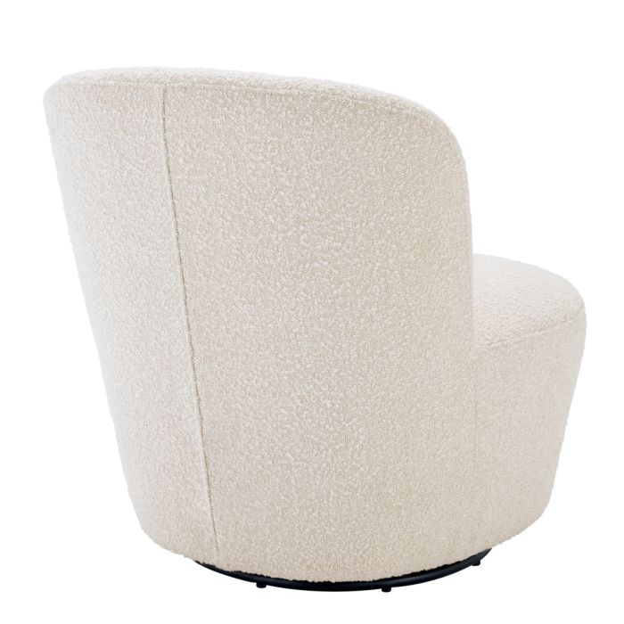 Fauteuil pivotant bouclé crème | Eichholtz Doria