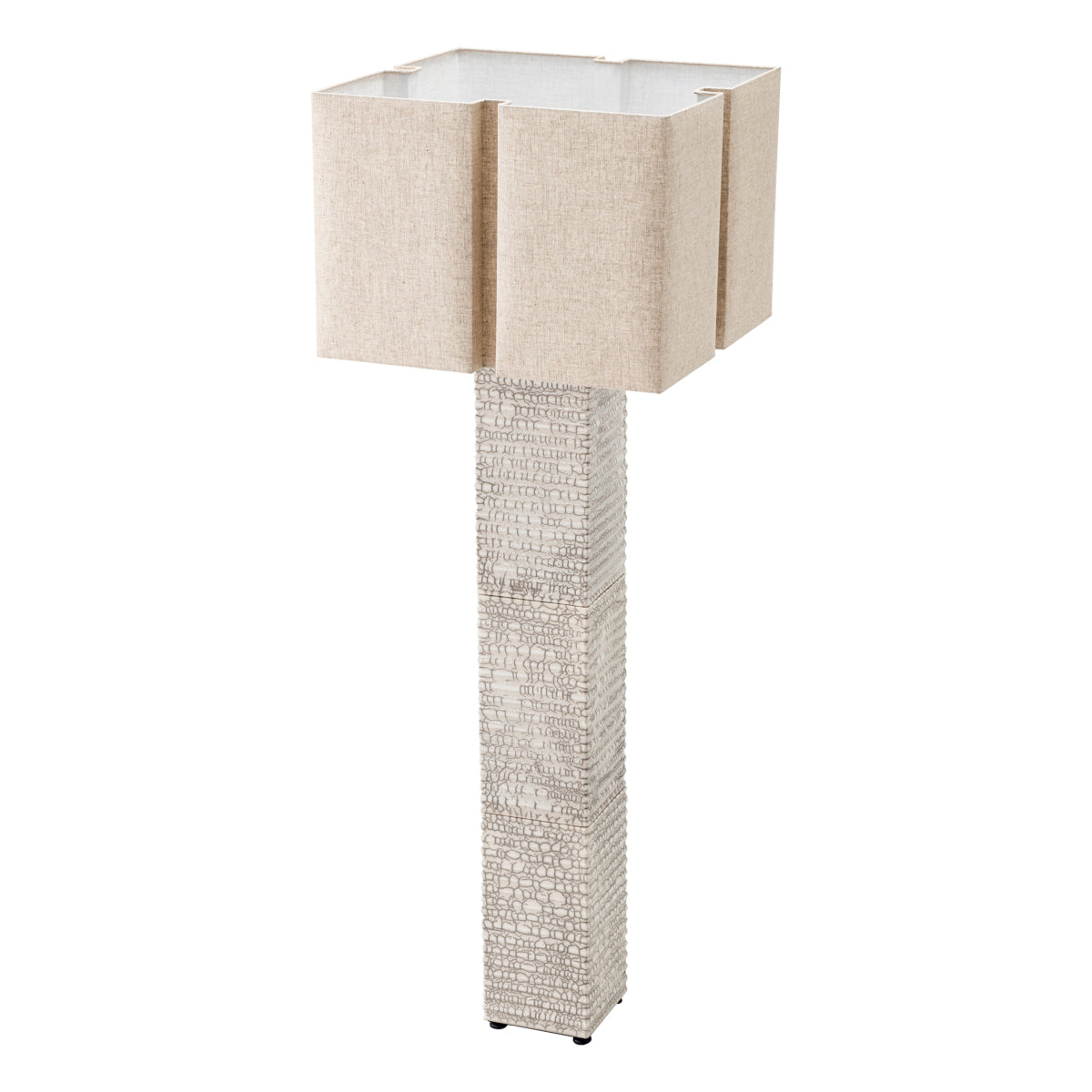 Lampadaire en céramique raku craquelée blanche avec abat-jour | Eichholtz Division - vue d'ambiance | REMO-HOME