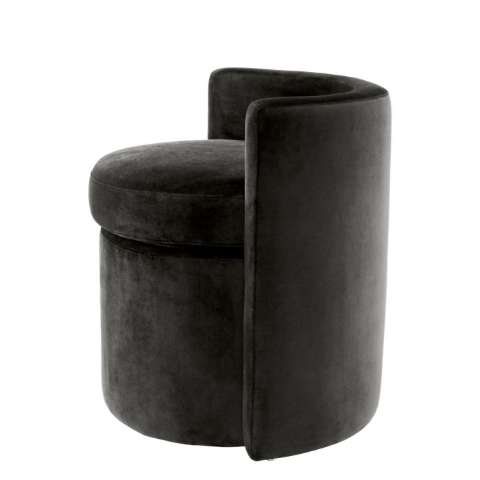 Tabouret en velours gris foncé | Eichholtz Arcadia