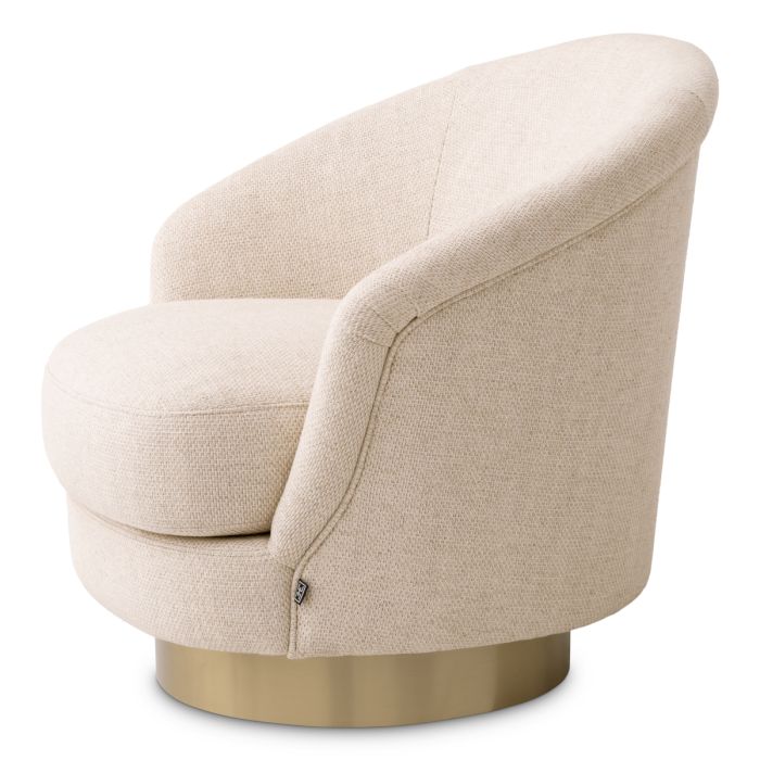 Fauteuil pivotant en tissu beige | Eichholtz Cervo