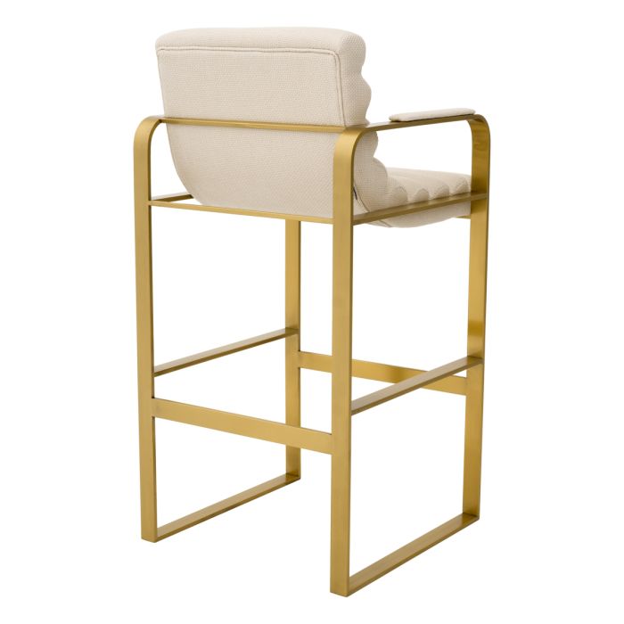 Chaise de bar dorée en tissu sable | Eichholtz Olsean