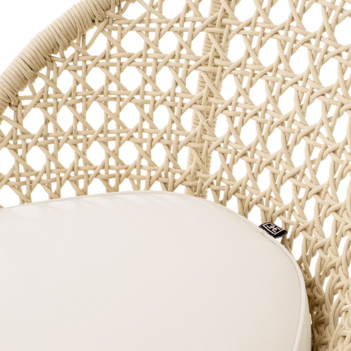 Chaise de comptoir en teck et cordage crème | Eichholtz Trinity