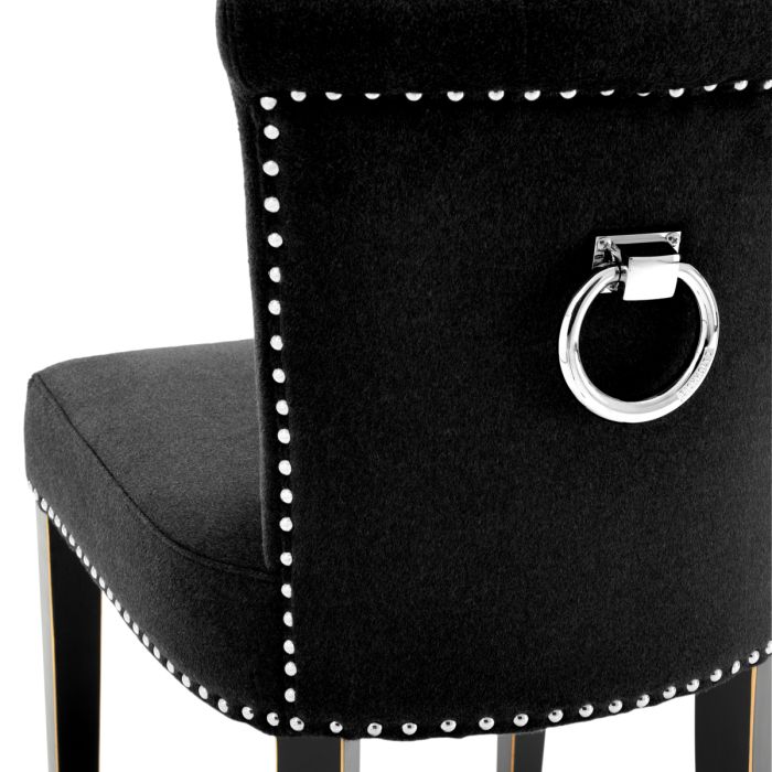 Chaise de salle à manger en cachemire noir | Eichholtz Key Largo