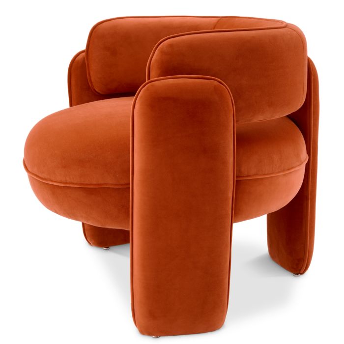 Fauteuil en velours orange | Eichholtz Chaplin