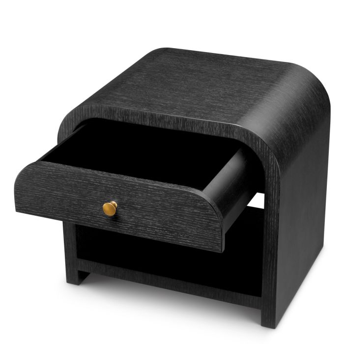 Table de chevet en chêne gris anthracite | Eichholtz Rhodes