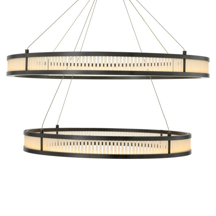Lustre en bronze et en verre mat | Eichholtz Damien Double