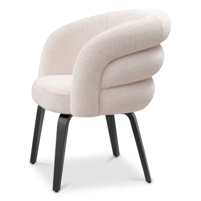 Chaise de salle à manger en tissu blanc cassé | Eichholtz Novelle