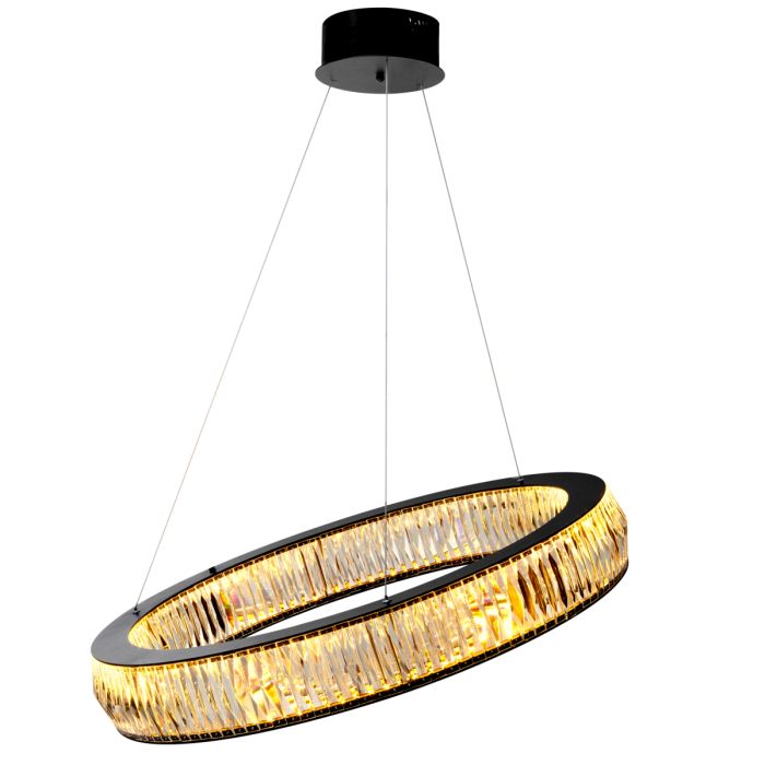 Lustre noir en verre cristal | Eichholtz Vancouver L