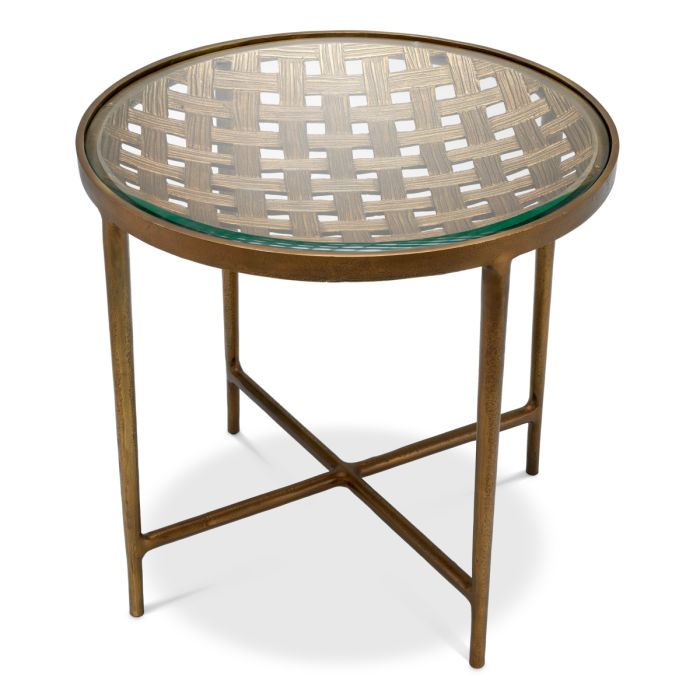 Table d'appoint dorée en verre transparent | Eichholtz Sorrento