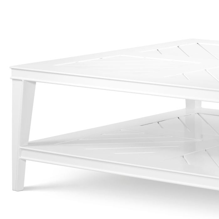 Table basse extérieur carrée en métal blanc | Eichholtz Bell Rive