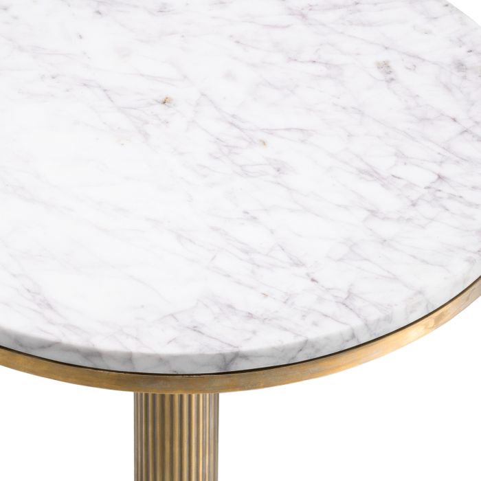 Table d'appoint dorée en marbre blanc | Eichholtz Tavolara