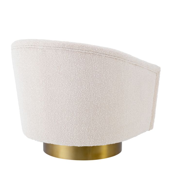 Fauteuil pivotant bouclé crème | Eichholtz Catene