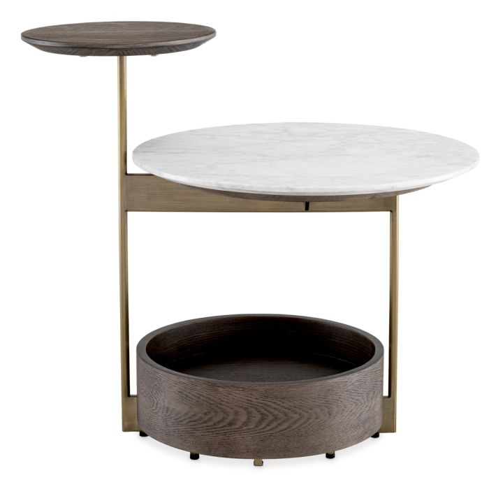 Table d'appoint dorée en marbre blanc | Eichholtz Faye