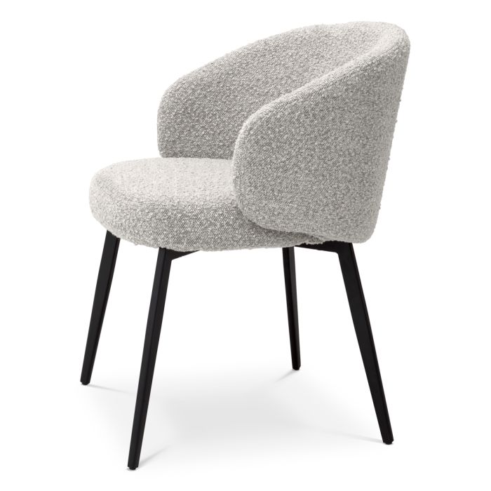 Chaise de salle à manger avec accoudoirs bouclé gris (lot de 2) | Eichholtz Lloyd
