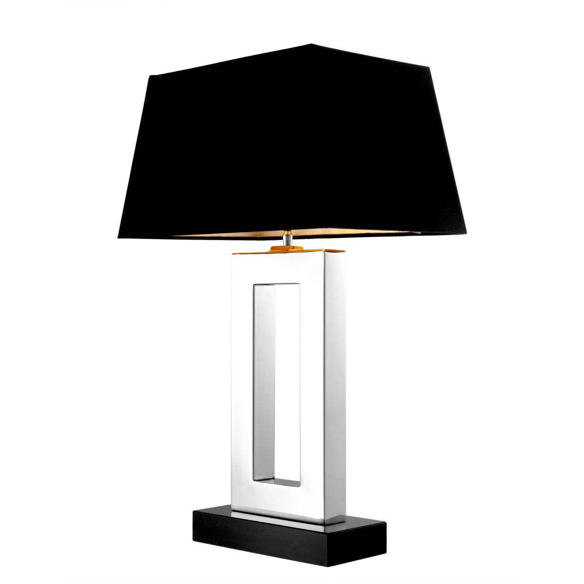 Lampe de table en nickel avec abat-jour noir | Eichholtz Arlington - vue d'ambiance | REMO-HOME