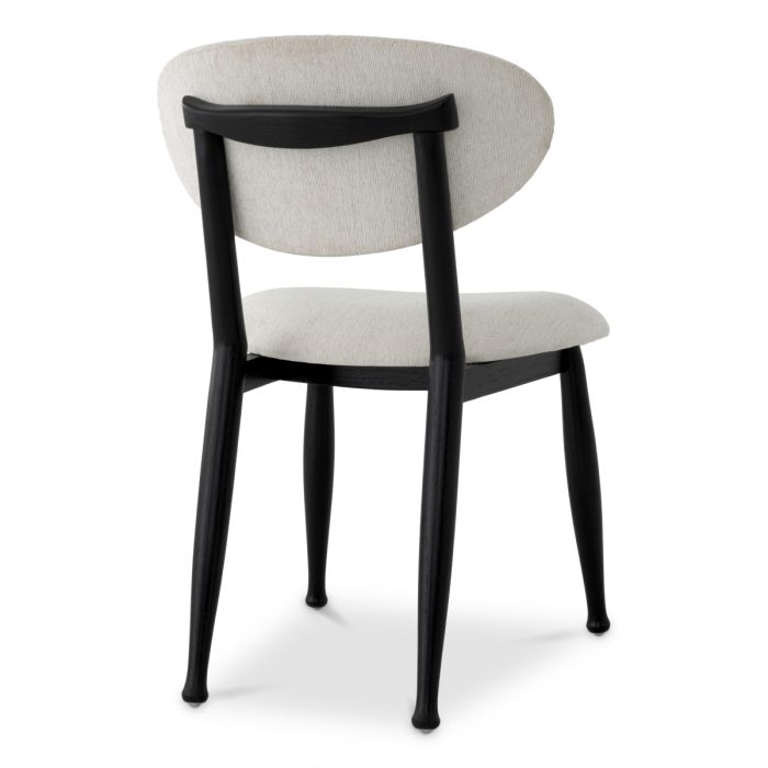 Chaise de salle à manger noire en tissu crème | Eichholtz Allston