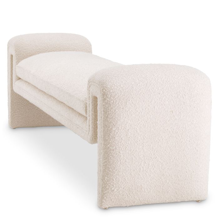 Banc bouclé crème | Eichholtz Tondo L