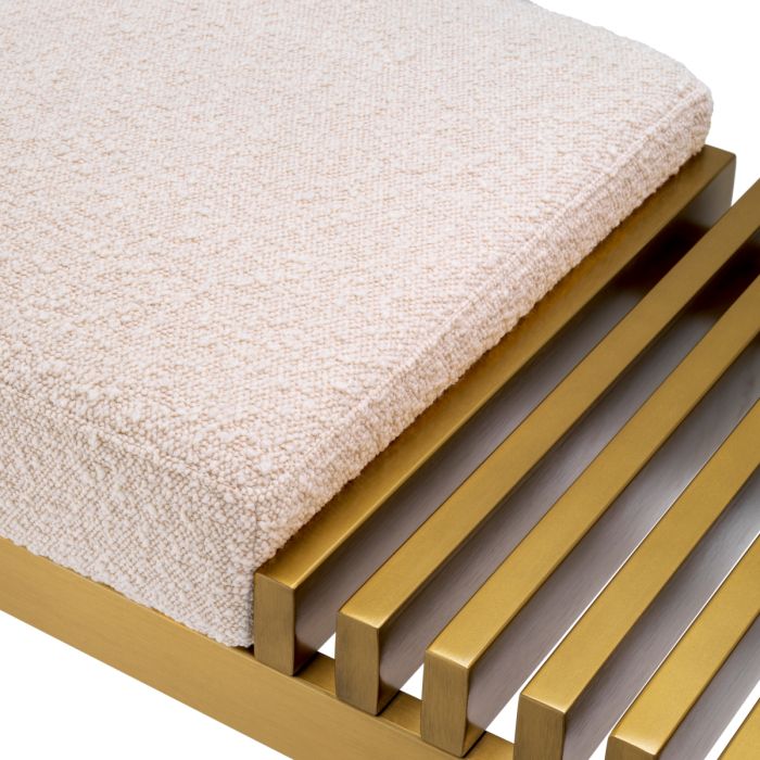 Banc doré bouclé crème | Eichholtz Bibi
