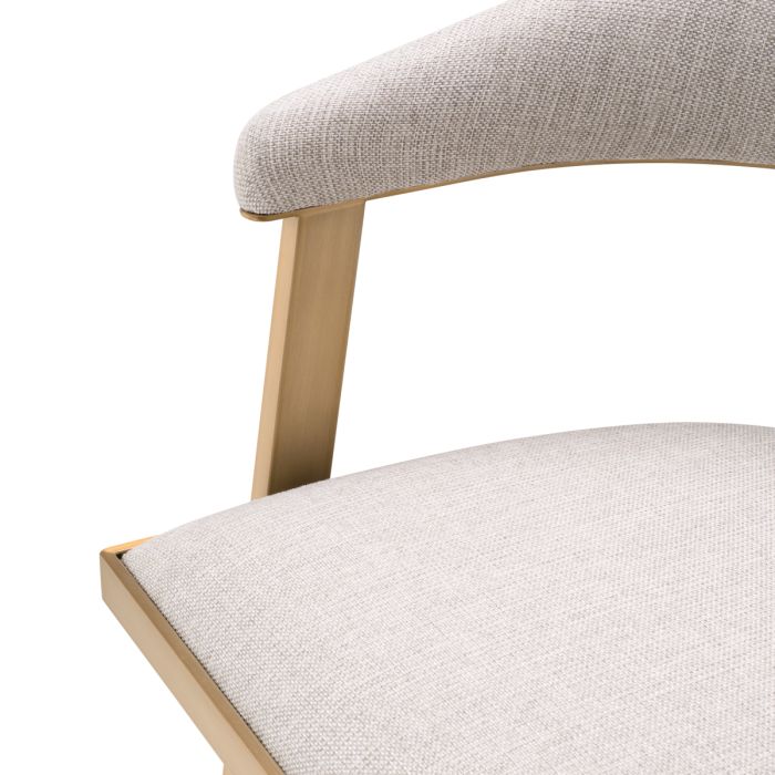 Chaise de comptoir en tissu blanc écru | Eichholtz Dexter