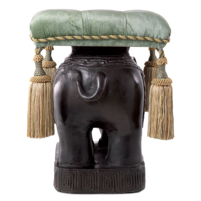 Pouf en bronze et velours vert | Eichholtz Elephant
