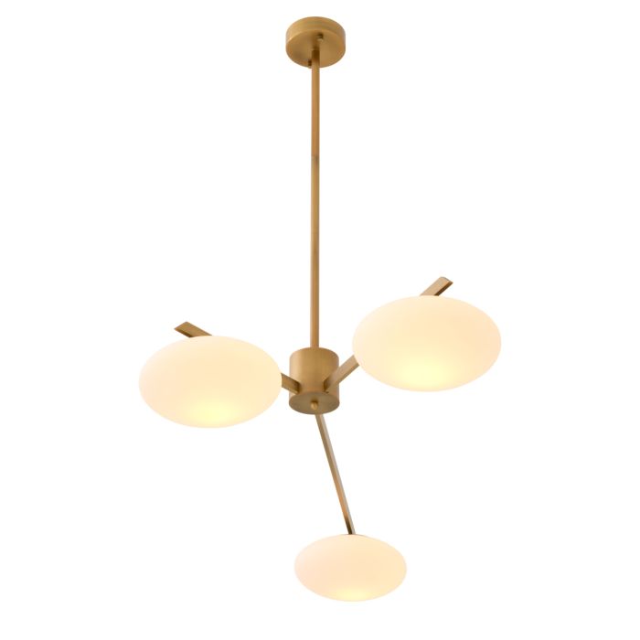 Lustre doré en verre blanc | Eichholtz Evergreen S