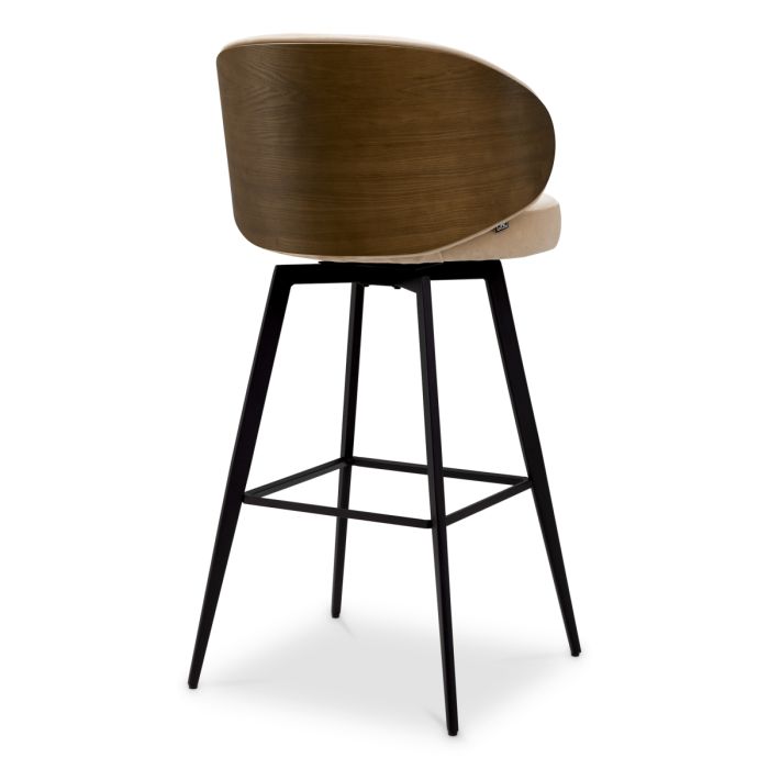 Chaise de bar en tissu beige | Eichholtz Camerota