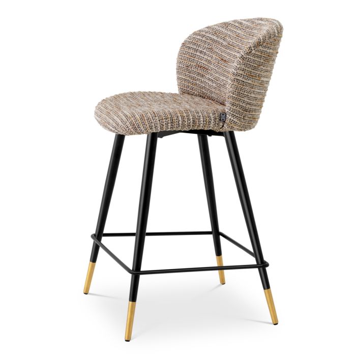 Chaise de comptoir en tissu beige | Eichholtz Volante