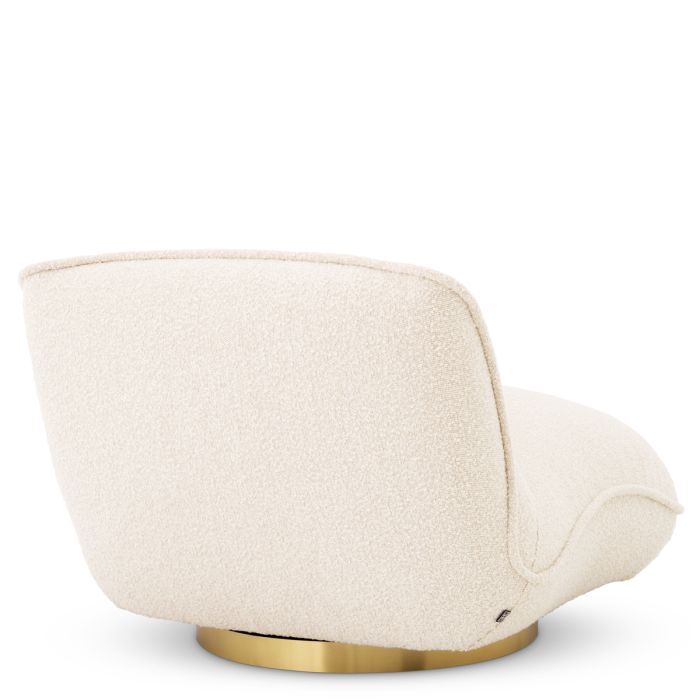 Fauteuil pivotant bouclé crème | Eichholtz Relax