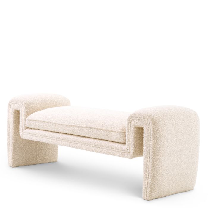 Banc bouclé crème | Eichholtz Tondo S