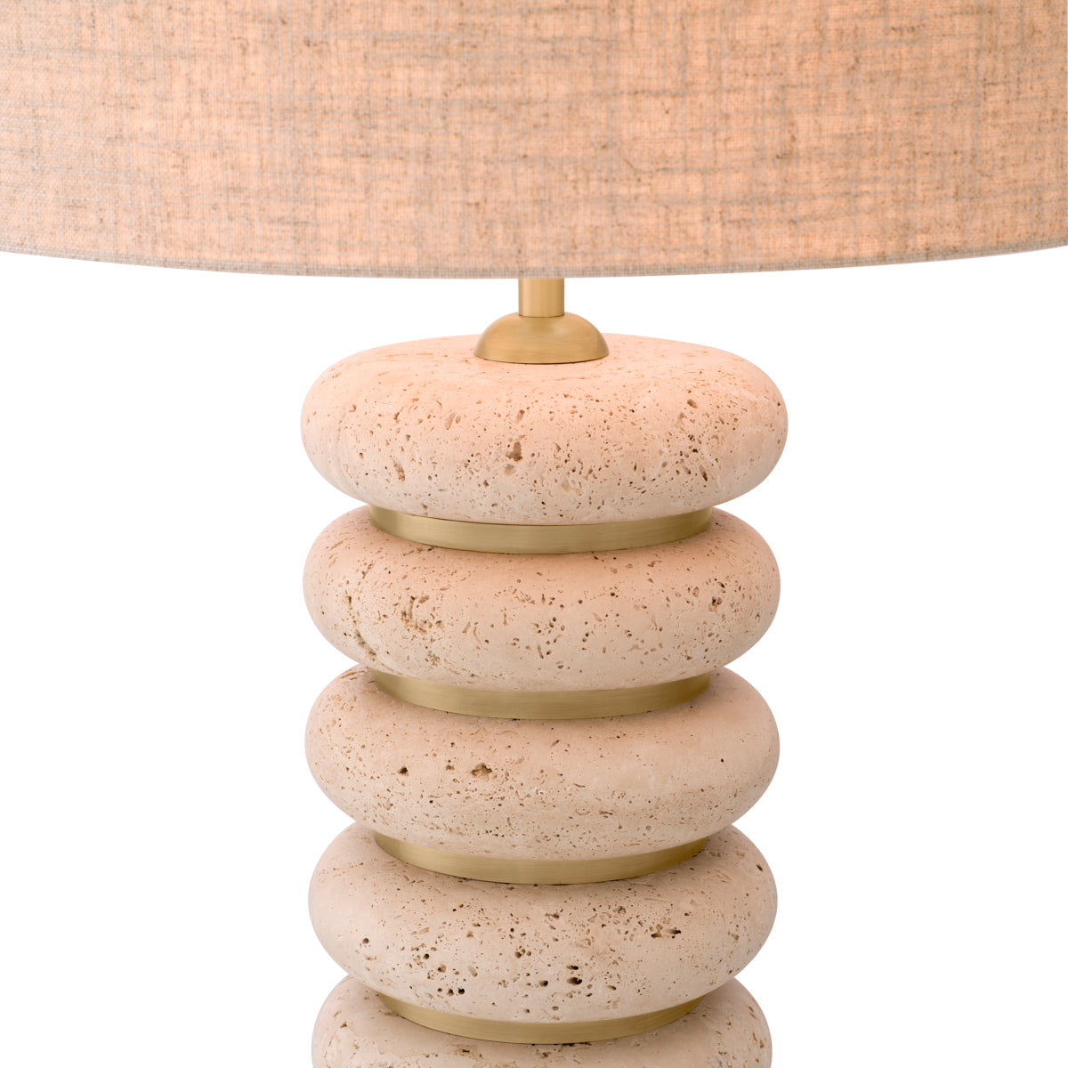 Lampe de table en travertin et laiton antique avec abat-jour | Eichholtz Baron - vue d'ambiance | REMO-HOME