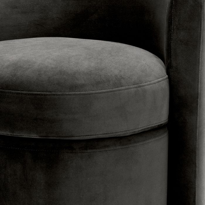 Tabouret en velours gris foncé | Eichholtz Arcadia
