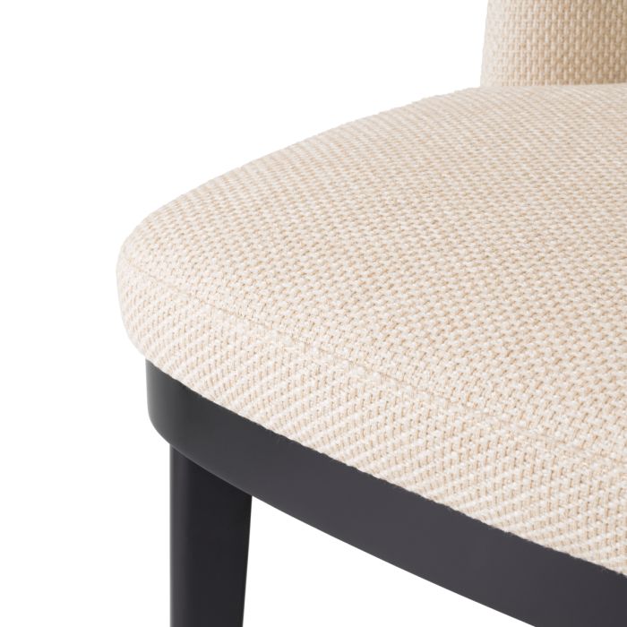 Chaise de salle à manger en tissu blanc écru | Eichholtz Costa